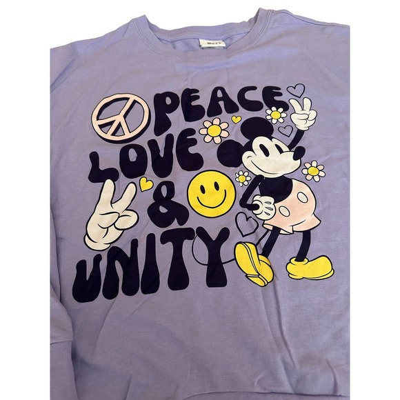 Women XL Lavender XL Freeze Mickey Mouse sweatshirt Peace Love Unity *1 spot* - Picture 2 of 14